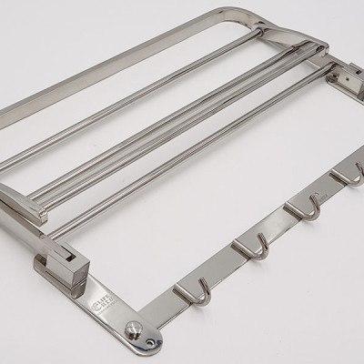 Kệ treo khăn tắm Inox SUS 304 đa chức năng Eurolife EL-B6 (Trắng bạc)