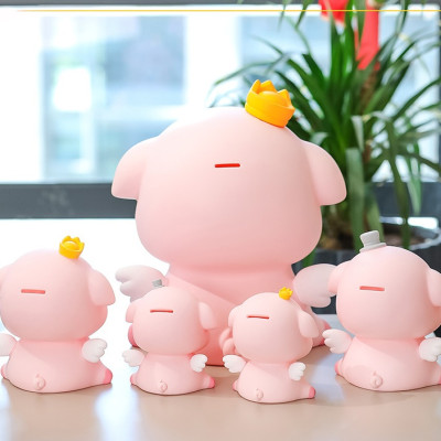 Ống tiết kiệm heo thiên thần ống heo trang trí quà tặng nhựa PVC cao cấp _Art house_Hàng chính hãng