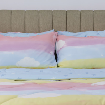 Bộ drap, áo gối Kèm mền chần Stefani chất Cotton nhung mềm mịn mát - màu sắc trẻ trung đủ kích thước mẫu mới 2024