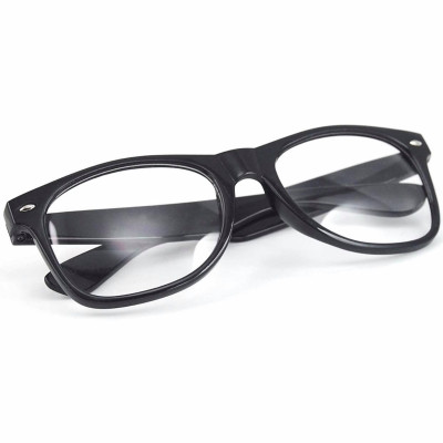 Kính xinh, Kính giả cận, Gọng kính cận Mắt vuông nhựa Đen basic + Tặng Tuavit  Kính xinh mini 