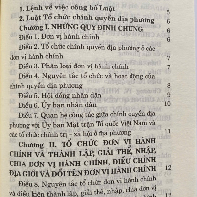 Luật Tổ Chức Chính Quyền Địa Phương 
