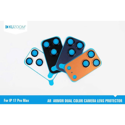 Dán cường lực bảo vệ Camera cho iPhone 17 Pro / 17 Pro Max hiệu Kuzoom kèm khung tự dán