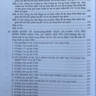  Các Nghị Quyết Của Hội Đồng Thẩm Phán Toà Án Nhân Dân Tối Cao Về Hình Sự Và Tố Tụng Hình Sự Từ Năm 1986 Đến Năm 2024