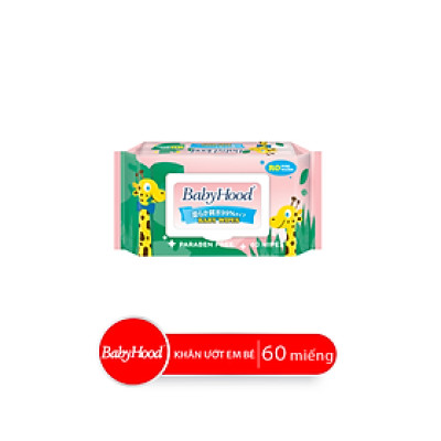 Combo Bao Khăn Giấy Ướt Em Bé BABYHOOD Không Mùi, 60 Miếng/Bao