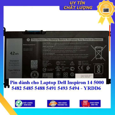 Pin dùng cho Laptop Dell Inspiron 14 5000 5482 5485 5488 5491 5493 5494 - YRDD6 - Hàng Nhập Khẩu New Seal
