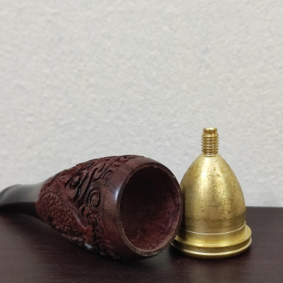 Tẩu Bắt Tóp Ci gar TG012 Ring Size 40-60 Bằng Gỗ Khắc Họa Tiết Rộng Cuộn Cực Đẹp - Hàng Thủ Công