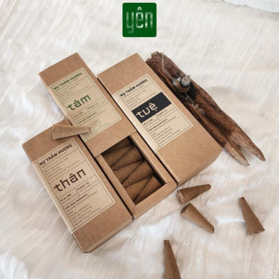 Nụ Trầm Hương Yên Loại Thân, Tâm, Tuệ Sạch Tự Nhiên Ít Khói An Toàn Dùng Thiền Thờ Cúng Thư Giãn