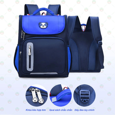 [Thẳng Lưng] Balo Cặp Chống Gù KhoNCC Hàng Chính Hãng - Dành Cho Học Sinh Tiểu Học - Cấp 1, 2 - Vải Dù Chắc Chắn - Ngăn Thấm - NLM-BLCGSN (Nhiều màu)