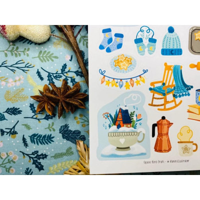 Sticker sheet hello winter - chuyên dán, trang trí sổ nhật kí, sổ tay | Bullet journal sticker