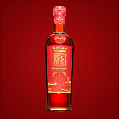 Cặp 2 Chai Nước Mắm Tôm Biển độ đạm 45N tự nhiên - Nước Mắm Tĩn 500ml/chai Hồng Ngọc Đại Dương nguyên chất truyền thống sạch