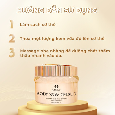 Combo kem dưỡng trắng da body và tẩy tế bào chết Celaud