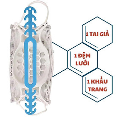 Combo 3 món Dây đai đệm lưới silicone đeo khẩu trang chống đau tai