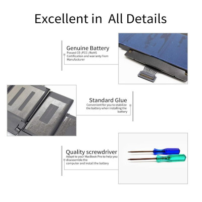 Pin Tương Thích Cho Macbook Pro Retina 15 Inch A1398 2015 TEEEMO PC Hàng Nhập Khẩu New Seal