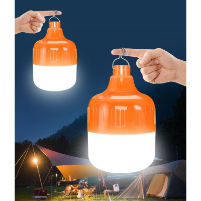 Bóng đèn Led  150W , bóng đèn tích điện độ sáng cao tiết kiệm năng lượng  có móc treo , với 3 chế độ sáng tùy chỉnh , kèm dây sạc USB 5V phù hợp khi cúp điện , đi đã ngoại , câu cá , chợ đêm , buôn bán , vỉa hè ,sử dụng cả trời mưa , nắng tiện lợi 