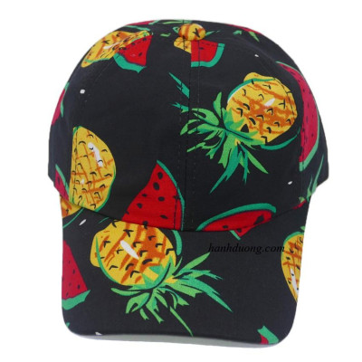 Nón kết dưa hấu và thơm mũ lưỡi trai đi biển họa tiết quả thơm dưa hấu phù hợp cho cả nam và nữ