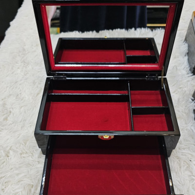 Hộp Đựng Trang Sức Sơn Mài Cao Cấp 2 tầng Thanh Bình Lê size 15x24x10 cm hàng cao cấp xuất khẩu