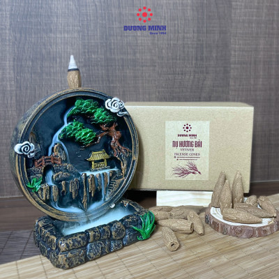 Thác khói tiểu cảnh size đại dùng xông trầm - tháp trầm hương Dương Minh