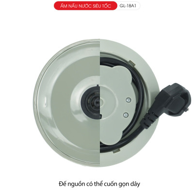 Ấm Siêu Tốc GALI GL-18A1, dung tích 1.8 Lít. thiết kế 2 lớp chống nóng. Hàng chính hãng bảo hành 24 tháng