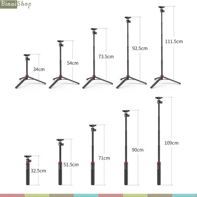 Ulanzi MT-44 - Tripod Mini Cho Máy Ảnh, Điện Thoại, Tải Trọng 1.5 Kg, Chiều Cao Tối Đa 109cm - Hàng chính hãng