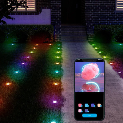 Đèn chiếu sáng sân vườn, cỏ chống nước IP65 Govee RGBIC Wi-Fi & Bluetooth Outdoor Ground Lights H7050 | Kích thước 11m