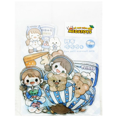 Bộ 40 Sticker Cô Gái Abu Chi Chi Và Đồ Uống - Telado MSTZ-22/4-7 (Mẫu Màu Giao Ngẫu Nhiên)