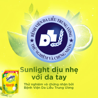 Nước Rửa Chén Bát Sunlight Chanh 100 Sạch Nhanh Xả Bọt Nhanh Rửa Sạch Dầu Mỡ Túi 3.1KG
