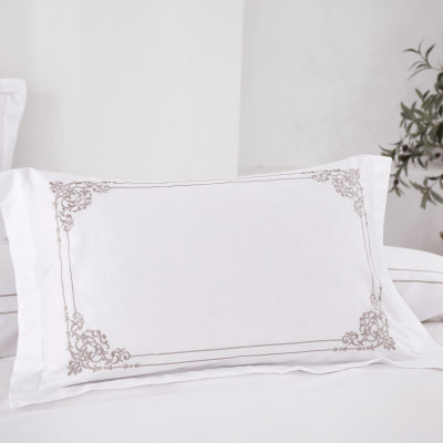 Bộ chăn ra Casa Bello Home -Set Victoria Sand Bộ chăn ga gối Cotton satin thêu họa tiết thêu 5 món