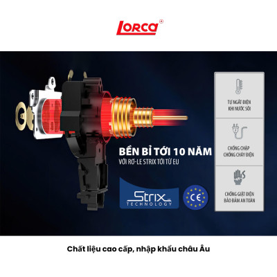 Ấm Đun Siêu Tốc 2 Lớp 1.7L Lorca TA 3006A Hàng Chính Hãng Ấm Đun Nước Thủy Tinh Inox Đun Nhanh, Công Suất Lớn 2200W