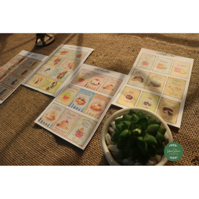 sticker vinge - sticker phong cách cổ điển retro chủ đề đồ ăn - uni007