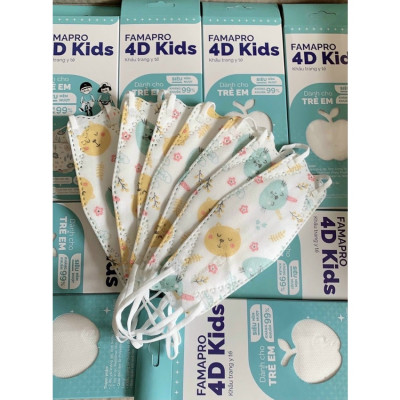Hộp 10 Khẩu Trang Trẻ Em 4D Kids