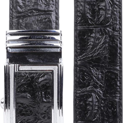 Thắt Lưng Nam Vân Cá Sấu Huy Hoàng HT4117 (120 x 3.5 cm) - Đen