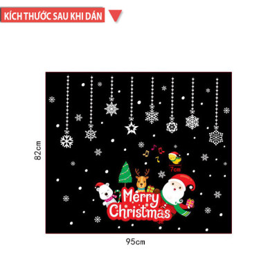 Sticker Decal tráng trí giáng sinh phù hợp trang trí shop, cửa hàng