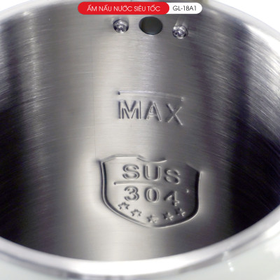 Ấm Siêu Tốc GALI GL-18A1, dung tích 1.8 Lít. thiết kế 2 lớp chống nóng. Hàng chính hãng bảo hành 24 tháng