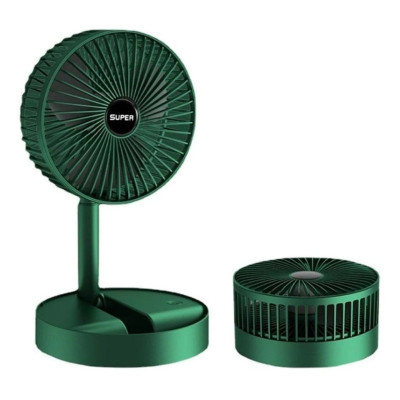 Quạjt Tích Điện Để Bàn Mijni Gấp Gọn: 3 Tốc Độ, Xoay 360 Độ, Pin Dung Lượng Lớn, ĐÈN TRANG TRÍ