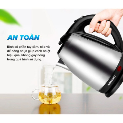 Bình đun siêu tốc 1.8L inox Asanzo SK1800-Hàng chính hãng