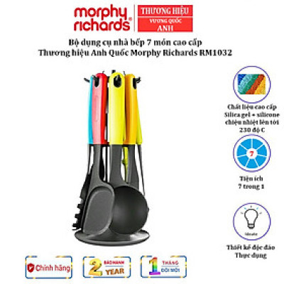 Bộ dụng cụ nhà bếp 7 món Morphy Richards MR1032 chất liệu nylon silica gel + silicone chịu nhiệt cao, siêu nhẹ - HÀNG NHẬP KHẨU