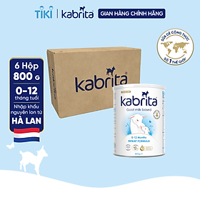 [Phiên bản mới] Thùng 6 lon Sữa dê Kabrita số 1 cho trẻ từ 0 -12 tháng - Lon 800g