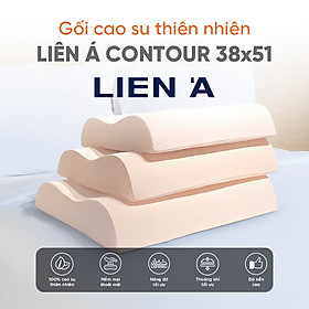 Gối Nằm Cao Su Thiên Nhiên Liên Á Contour- Chống đau mỏi vai gáy, hỗ trợ giấc ngủ, chống ngáy-100% cao su thiên nhiên