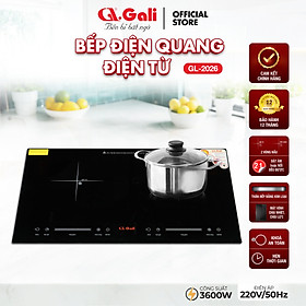 Bếp điện từ, điện quang, hồng ngoại đặt âm Gali GL-2025, 2in1, 3600w hàng chính hãng nhập khẩu Gali bảo hành 24 tháng.
