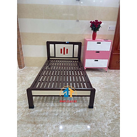 Giường sắt hộp kiểu gỗ ĐẠI THÀNH 1mX2m - Mẫu 03