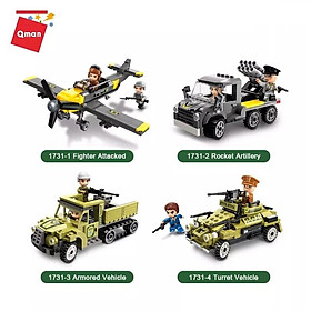 Đồ chơi - QMAN - 1731 Bộ đồ chơi xếp hình mô hình máy bay, ô tô (giao lẻ ngẫu nhiên)