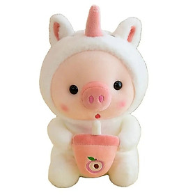 Thú nhồi bông Heo cosplay ôm bình sữa đáng yêu - Size 20 - 55 cm - Nhiều màu - Quà tặng gấu bông heo nhồi bông dễ thương - Gối ôm mềm mịn cho bé.