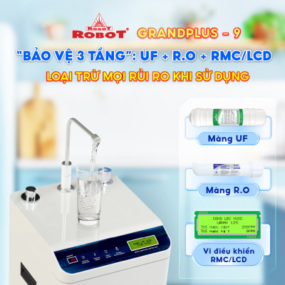 MÁY LỌC NƯỚC NÓNG THÔNG MINH LẠNH ROBOT GrandPlus-9  -Hàng Chính Hãng