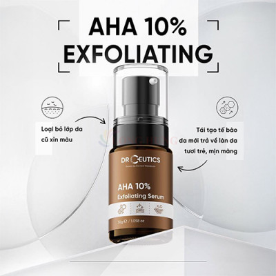 Tẩy tế bào chết DrCeutics AHA 10% Exfoliating Serum (30g) - Hàng chính hãng