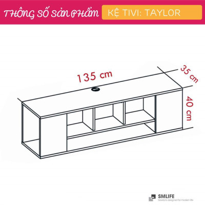 Kệ tivi phòng khách treo tường SMLIFE Taylor