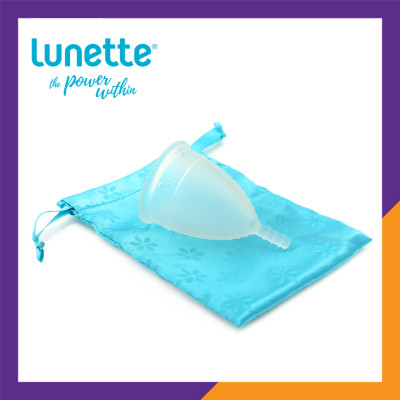 Cốc Nguyệt San Lunette Trong Suốt - Vật Liệu 100% Silicon Y Tế Đạt Chứng Nhận FDA - Nguyên Tem Niêm Phong - Sản Xuất Tại Phần Lan - Hàng Chính Hãng - Lunette Menstrual Cup Clear