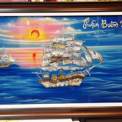 Tranh khảm trai sơn mài- Nhất Thuận Phong Xuyến