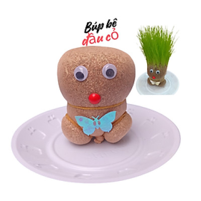 Búp bê đầu cỏ sản phẩm trang trí phòng khách bàn làm việc hoặc cho trẻ chăm sóc cây khám phá sự phát triển của cây hướng trẻ yêu thiên nhiên