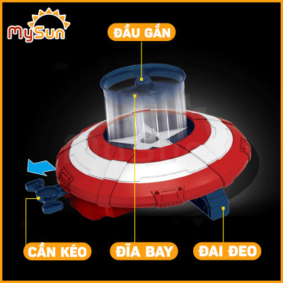 Khiên Captain America đội trưởng Mỹ đồ chơi cho trẻ em khiêng anh hùng siêu nhân chong chóng quay