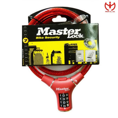Khóa dây xe đạp 4 số Master Lock 8229 EURD dài 0.9m x 12mm - MSOFT